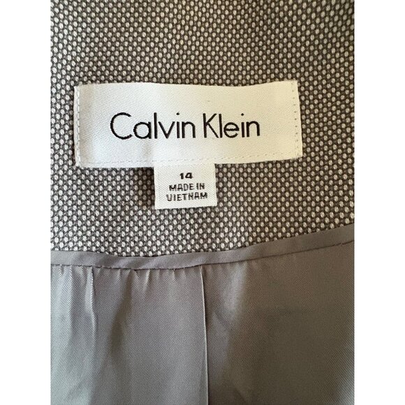Calvin Klein Gray Long Sleeve Blazer, Single-Button Women's Size 14 - Picture 7 of 8